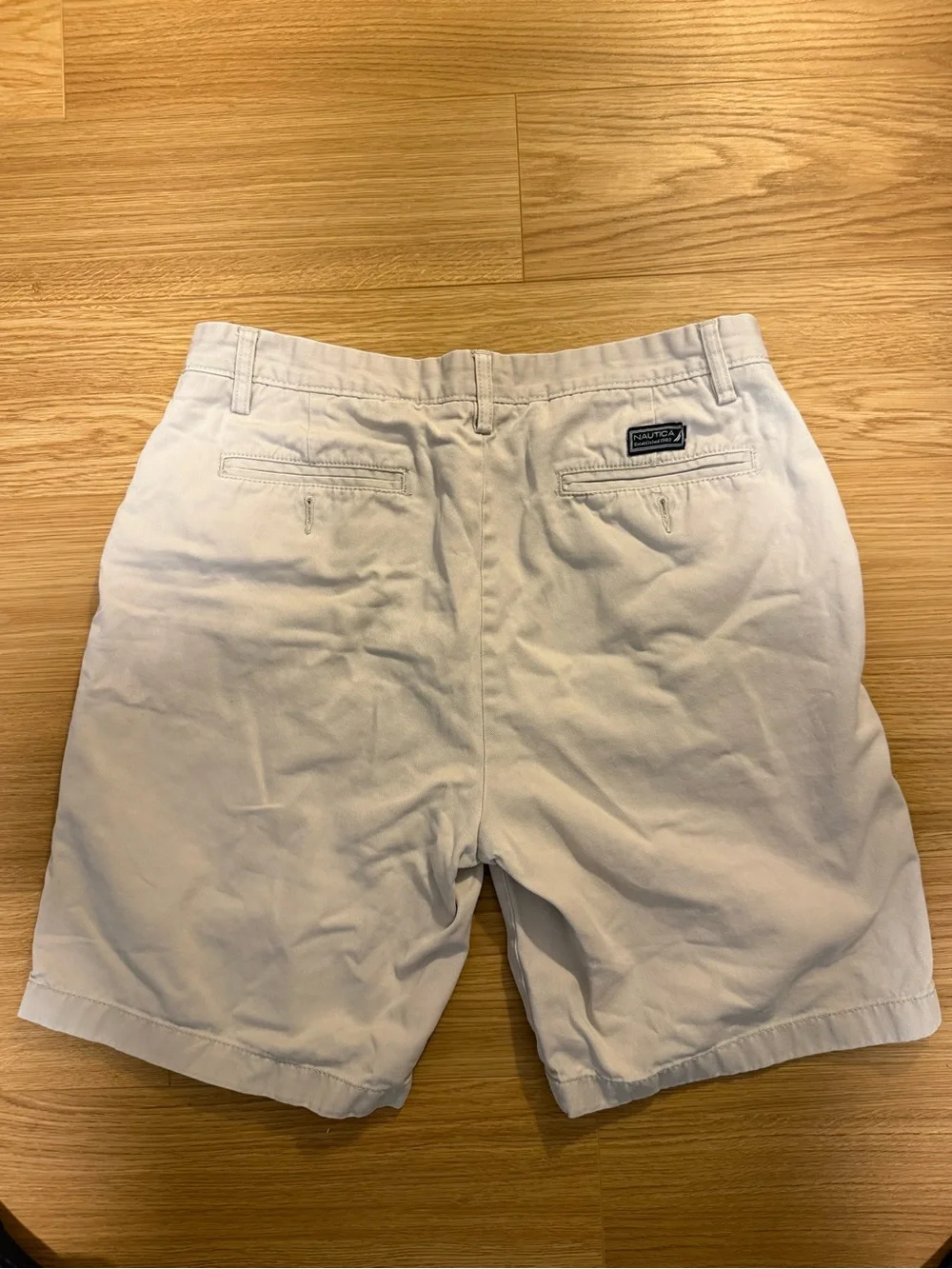 Nautica Beige/Tan Chino Shorts with Logo Patch